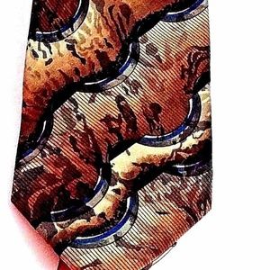 J Ferrar NeckTie Geometric Classic Silk Italy
